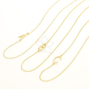 IN-833-GD / 1 PC - 92.5 Collar inicial de plata esterlina, 15.5 "- 16.5" ajustable A - Z Letter Collar de oro ultrafino ¡Elija la letra!