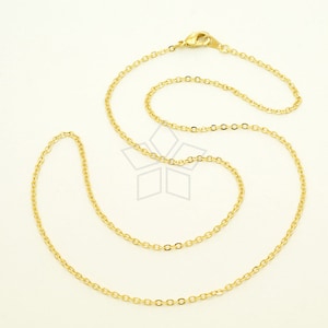 CH-136-GD / 10 Pcs - High Quality Basic Jewelry Chain, Link Chain Necklace(SF235) with Lobster Clasp, Gold Plated over Brass / 18 inch