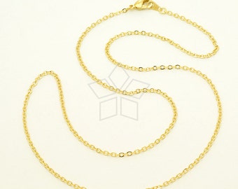 CH-136-GD / 10 Pcs - High Quality Basic Jewelry Chain, Link Chain Necklace(SF235) with Lobster Clasp, Gold Plated over Brass / 17.5 inch