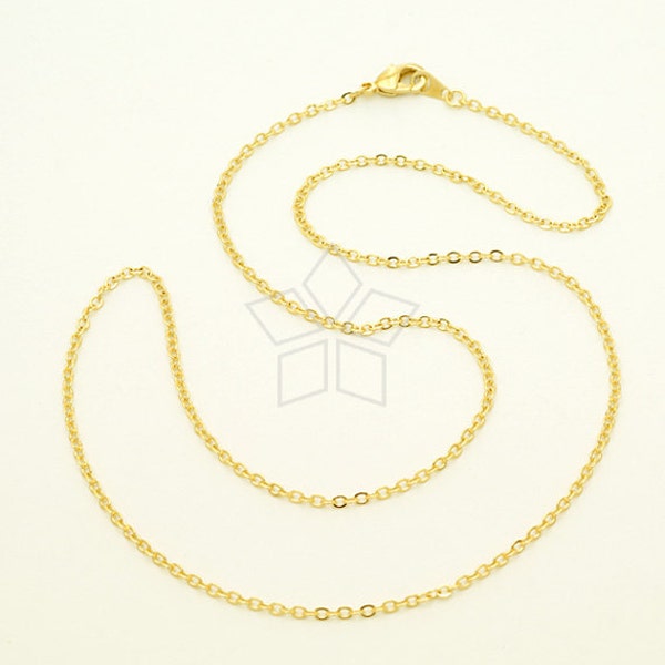 CH-136-GD / 10 Pcs - High Quality Basic Jewelry Chain, Link Chain Necklace(SF235) with Lobster Clasp, Gold Plated over Brass / 17.5 inch