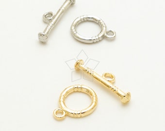 CS-023-OP / 2 conjuntos - Fechos de alternância, alternância de anel e conjunto de fecho de barra para fabricação de colar de pulseira de joias DIY / 10mm