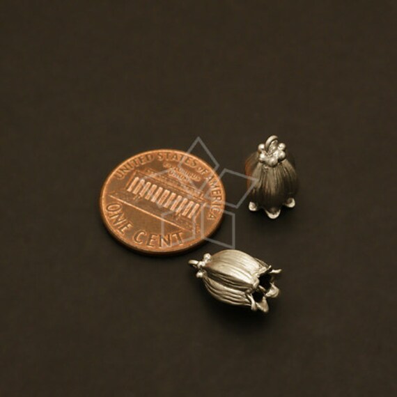 PD-357-MS / 2 Pcs - Tulip Bell Pendant, Bell Flower Charm