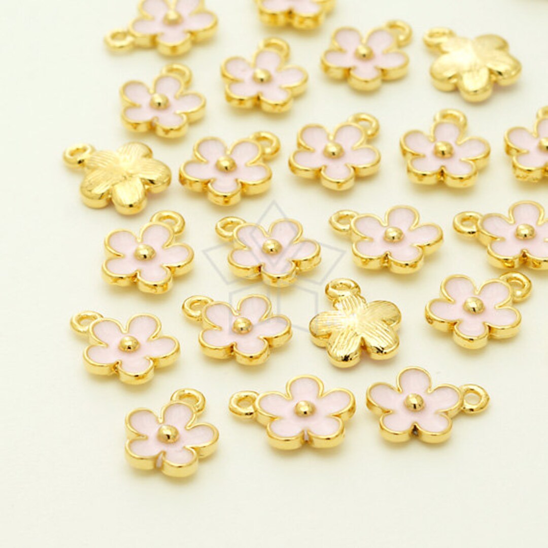 PD-1333-GD / 4 Pcs Tiny Daisy Blossom Charrm Pink Epoxy - Etsy