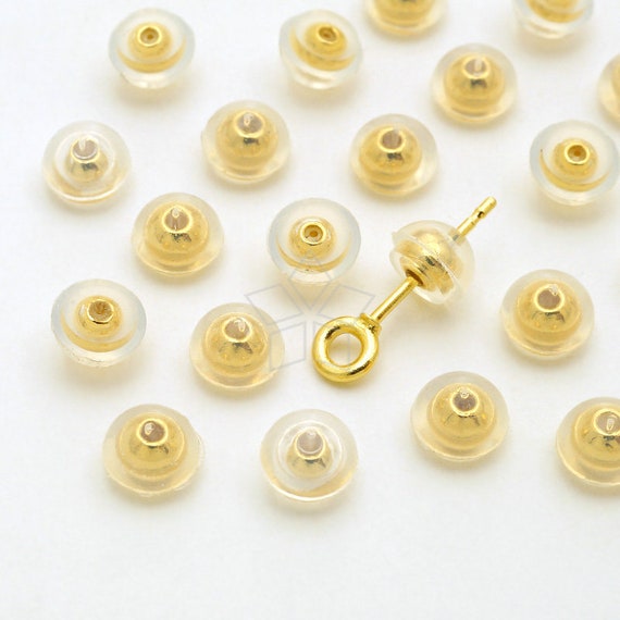 EA-317-GD 10 Pcs High Quality Silicone Ear Stud Back Stoppers