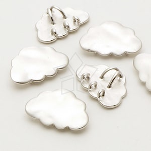 May include: Five silver cloud-shaped charms with a loop on the back for attaching to jewellery or other crafts.