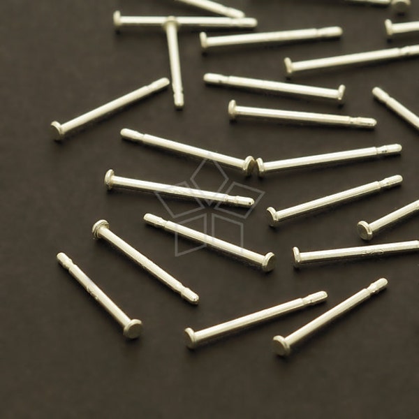 SV-206-SS / 10 Pcs - Raw Sticks for Soldering, Sterling Silver Posts, Studs, Ear Post with 1.5mm Pad, 925 Sterling Silver / 11mm