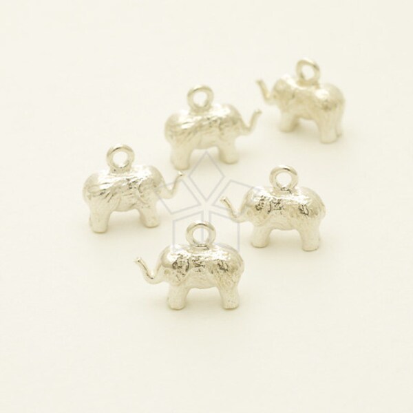 SV-133-SS / 1 Pcs - Silver Elephant Pendant, Baby Elephant Charm, Animal Charm, 925 Sterling Silver / 10.8mm x 9mm
