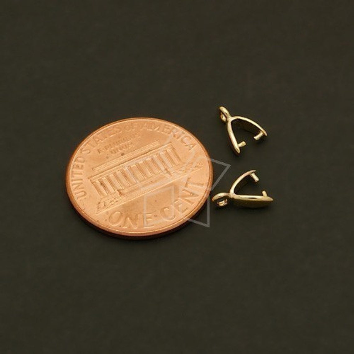 PS-017-GD / 10 Pcs - Mini C-type Pinch Bail, Pendant Bails, Small Ice ...