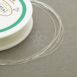 EW-002-CL / 8m Spool - High Quality 0.7mm Clear Elastic Cord, Clear Beading Thread, Stretch String for Bracelet or Craft, Strong & Durable