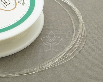 EW-002-CL / 8m Spool - High Quality 0.7mm Clear Elastic Cord, Clear Beading Thread, Stretch String for Bracelet or Craft, Strong & Durable