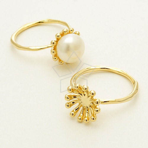 RR017OR / 1 Pcs Floral Cup Ring Base Silver Plated Over Etsy