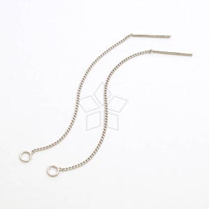 May include: Two silver chain earring extenders with small circular loops at the ends.