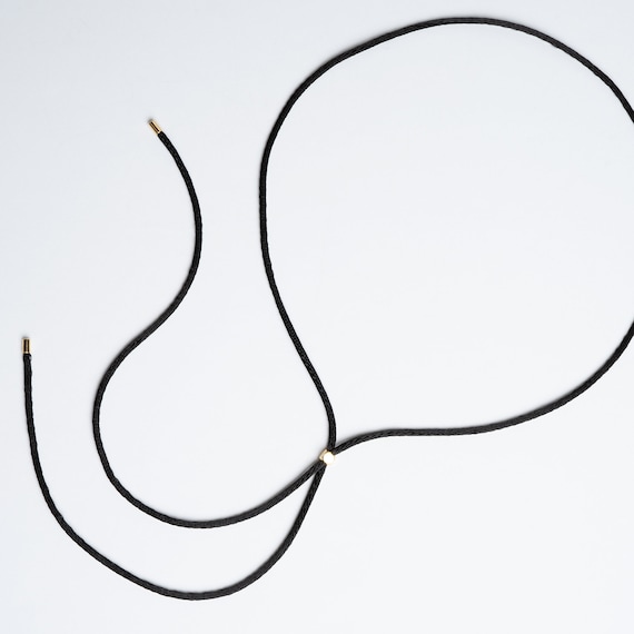 Black satin cord necklace deals