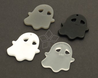 AR-127-OP / 2 piezas - Colgante fantasma Halloween Spooky Eyes, coloridos hallazgos de joyería acrílica, elija color / 24 mm x 28 mm