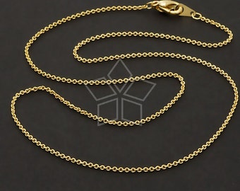 CH-109-GD / 10 Pcs - Ultra Fine Chain Necklace with Lobster Clasp (230s), Gold Plated over Brass / 18 inch