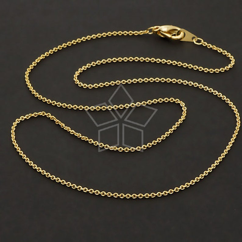 CH-109-GD / 10 Pcs Ultra Fine Chain Necklace with Lobster Clasp 230s, Gold Plated over Brass / 18 inch image 1
