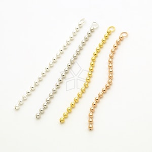 SV-399-OP / 2 Pcs - Long Ball Chain Charms, 925 Sterling Silver Ball Chain Tassel Pendant, Choose Color! / 50mm