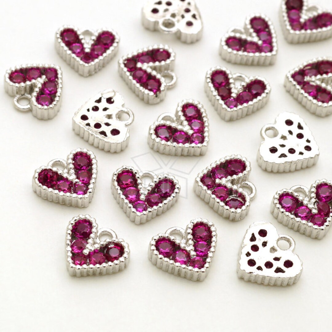 50pcs Heart Charms Valentines Charms Mother Day Charms Love Charm Double  Sided Antique Silver Tone 10x12x2mm Cf4351 