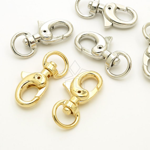 GL637 10 or 50 pcs BULK Gold Swivel Lobster Claw Clasp US Seller