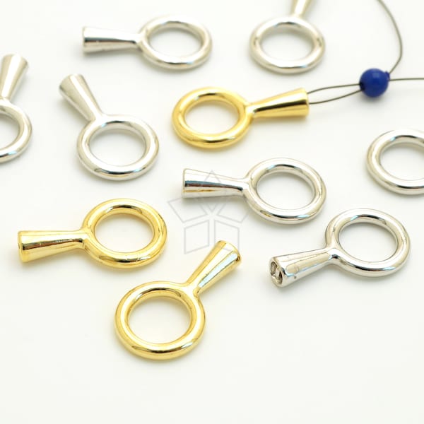 CS-097-OP / 2 Pcs - Big 10mm Eye End Loop Connector can be used with Carabiner Style Clasp For Big Beads Necklace Bracelet / 10mm