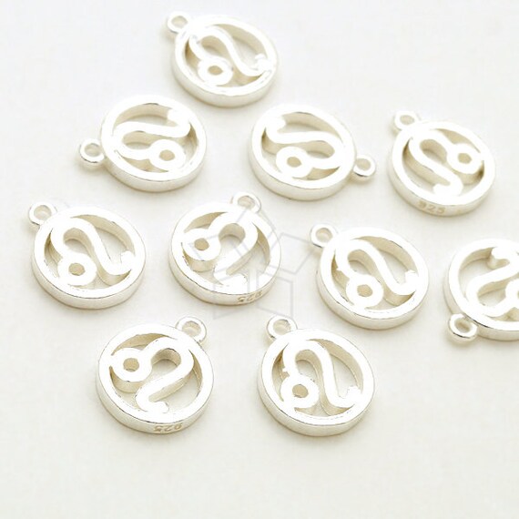 SV-222-SS / 1 Pcs 925 Sterling Silver Zodiac Sign Symbol Charms