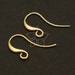 EA-039-MG / 6 Pcs - Simple Line Hook Ear Wires, Earrings Findings, Matte Gold Plated over Brass / 17mm x 13mm 
