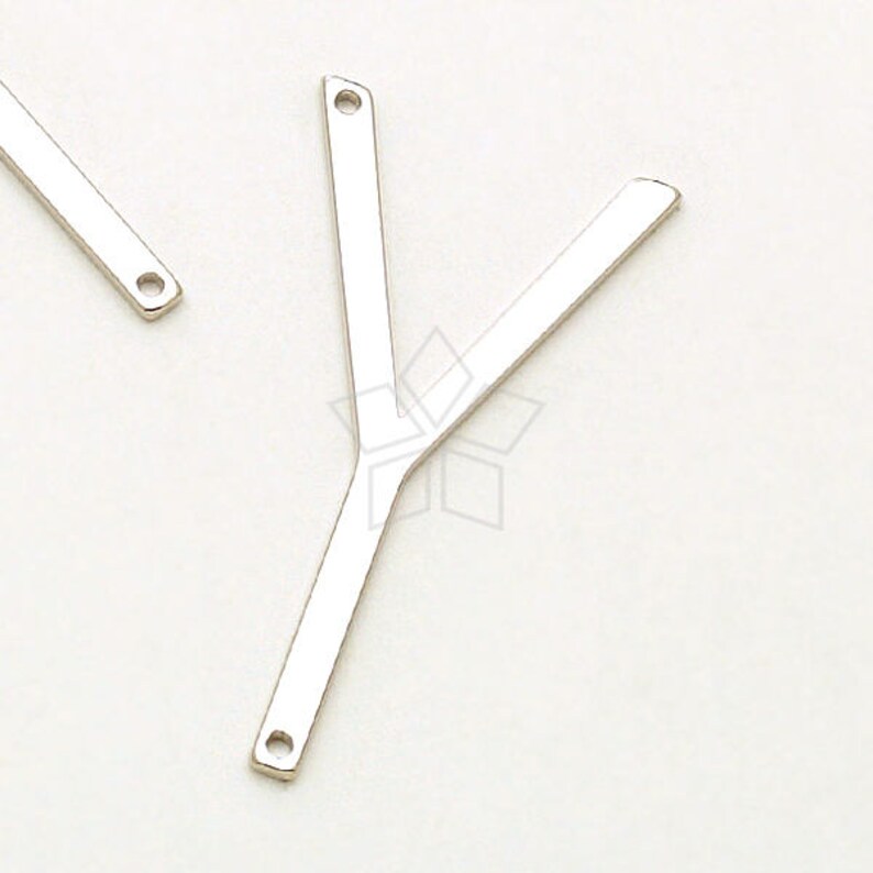 Y Silver Plated Brass 18mm x 35mm Large Letter Pendant IN-818-OR 1 Pcs Upper case Sideways Large Initial Pendant for Necklace