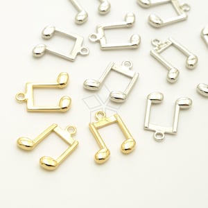PD-3330-OP / 2 Pcs - Musical Eighth Note Pendant, Eighth Note Charm, Small Musical Note Charm, Choose Color! / 10mm x 12mm