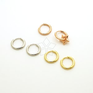 SI-1094-OP / 2 Pcs - Clicker Ring Hoops, Round Circle Ring Hoop Earrings, Plain Ear Hoops, Choose Color! / 14 guage, 12mm