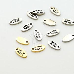 SG47 / 2 Pcs - Stainless Steel Jewelry Tag Handmade Engraved, Polished Oval Quality Tag Charm for Jewelry Makings / 17x4mm