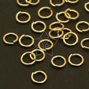BS-108-GD / 10 gramos - Anillas de salto de 5,6 mm para accesorios de joyería, latón chapado en oro / Calibre 20 (0,8 mm)