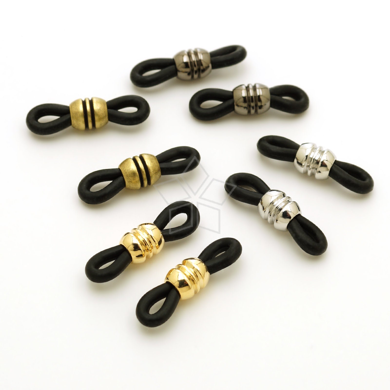 Silicone Eyeglass Holders Set Eyeglass Chain Holders Eyeglass Grip Loop  Components With Gold Silver Coil in Black Clear 