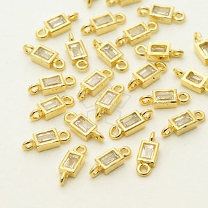 AC-561-GD / 6 st - Typ-A rektangulär CZ-kontakt, dubbelstiftkontakt (ministorlek), 16K guldpläterad över mässing / 3 mm x 8 mm