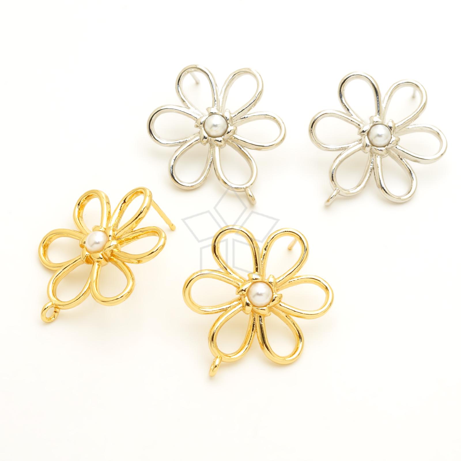 【AMBUSH】PEARL FLOWER STUD PIERCE 2色展開 Silver Gold Amazon.com: Elegant Flower Pearl Stud Earrings for Mother