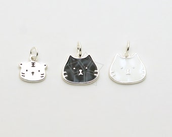 茶トラ SV-257-SS / 1 Pcs - Sterling Silver Little Tiger Black Cat