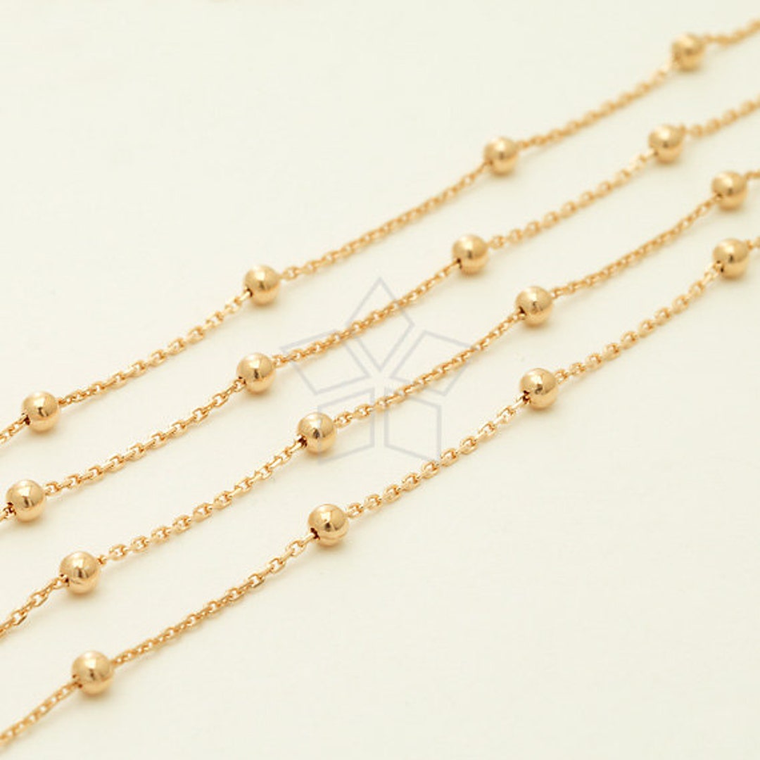 Sv 154 Rg 1 Meter Thin Diamond Cut Satellite Chain With Etsy