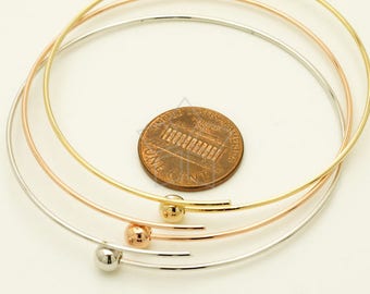ブレスレット LABEL K FW21 RIGID BRACELET (BR-JONC_RGMOMSCAN) BR-032-GD / 1 Pcs - Adjustable 1mm Wire Bangle Bracelet With