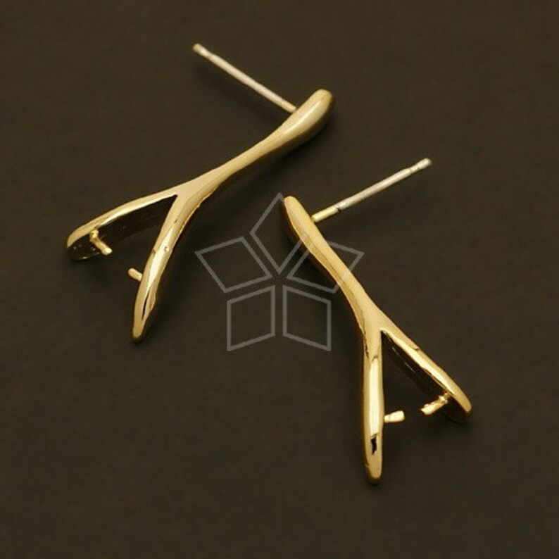 SI449GD / 2 Pcs Pinch Bail Earrings for Swarovski 16K Etsy