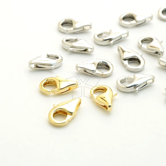 Little 12mm Lobster Claw Clasp Jewelry Findings W/ Loop Plated