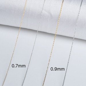 SS24 / 3 Meter - Edelstahl Perlen Loch passierbar Kette, 0,7 mm 0,9 mm Dicke Chirurgenstahl Schmuck Halskette Armband machen Erkenntnisse