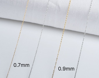 SS24 / 3 meter - Stainless Steel Beads Hole Passable Chain, 0.7mm 0.9mm Thickness Surgical Steel Jewelry Necklace Bracelet Making Findings