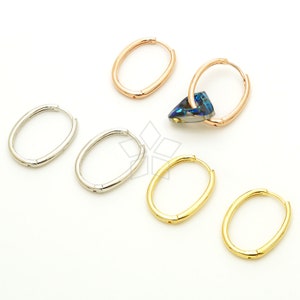 SI-1104-OP / 2 Stk - Clicker Ring Creolen, Oval Ring Creolen Ohrringe, Schlichte Runde Ohrreifen, Wahlweise Farbe! / 12 gang, 20mm
