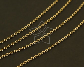CH-090-GD / 3 meter - Faceted Ultra Thin Jewelry Chain 230-4DC, Necklace Findings, Gold Plated over Brass / 1.05mm