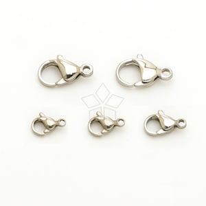 SG08 / 10 Pcs - Stainless Steel Lobster Claw Clasps, Polished Findings for Necklace Bracelet Jewelry Making 9/10/12/15/16mm Choose Size