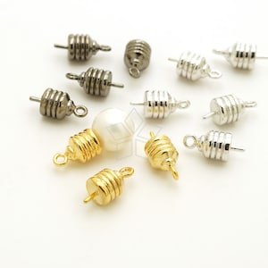CP-047-OP / 2 Pcs - Light Bulb Shaped Bead Caps, Miniature Bulb Charm Pendant for Half Drilled Pearl (Small Size), Choose Color / 5.5mm