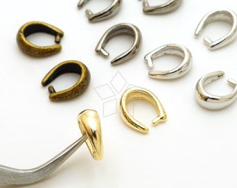 PG-003-OP / 2 Stück - Glatte Pinch Anhänger Ösen für Anhänger und Charm DIY Halsketten zu machen, wählen Sie Farbe! / 10 mm große Größe