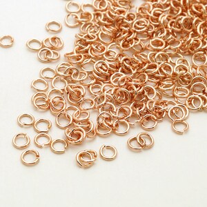 BS-003-RG / 10 Grams - Very Thin Wire 3mm Jump Rings, Round, Unsoldered Open Jump Rings, Rose Gold Silver Plated / 24 Gauge(0.5mm)