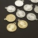 PD-3311-OP / 2 Pcs - Queen Elizabeth Coin Charms, Double Sided Vintage Coin Necklace Pendant, Choose Color! / 15mm 
