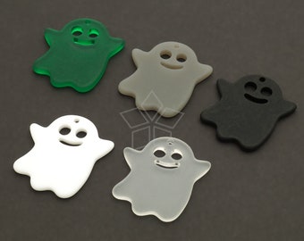 AR-126-OP / 2 piezas - Colgante Happy Ghost del día de Halloween, coloridos hallazgos de joyería de acrílico, elija el color / 26 mm x 28 mm