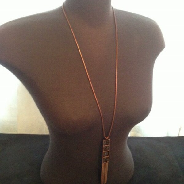 KIEN COPPER NECKLACE - Signed - Modernist Jewelry Designer  - Vintage - Retro